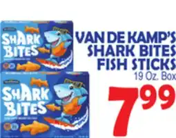 Bravo Supermarkets VAN DE KAMP'S SHARK BITES FISH STICKS offer