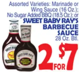 Bravo Supermarkets SWEET BABY RAY'S BARBECUE SAUCE 28 Oz. Btl offer