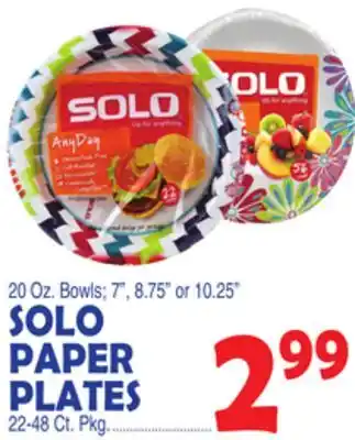 Bravo Supermarkets SOLO PAPER PLATES offer