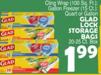 Bravo Supermarkets GLAD LOCK STORAGE BAGS 20-25 Ct. Box offer