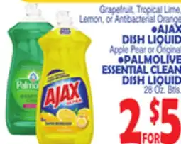 Bravo Supermarkets AJAX DISH LIQUID, PALMOLIVE ESSENTIAL CLEAN DISH LIQUID 28 Oz. Btls offer