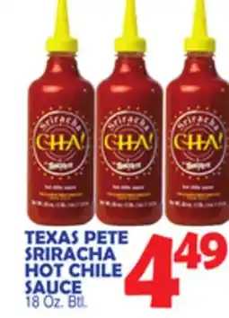 Bravo Supermarkets TEXAS PETE SRIRACHA HOT CHILE SAUCE offer