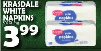 Bravo Supermarkets KRASDALE WHITE NAPKINS offer