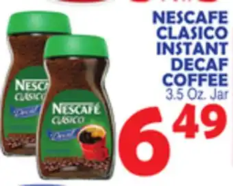 Bravo Supermarkets NESCAFE CLASICO INSTANT DECAF COFFEE offer