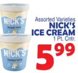 Bravo Supermarkets NICK'S ICE CREAM offer