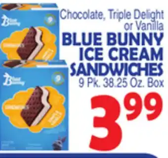 Bravo Supermarkets BLUE BUNNY ICE CREAM SANDWICHES offer