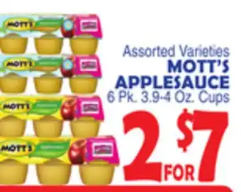 Bravo Supermarkets MOTT'S APPLESAUCE offer