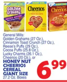 Bravo Supermarkets HONEY NUT CHEERIOS CEREAL GIANT SIZE offer