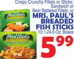 Bravo Supermarkets MRS. PAUL'S BREADED FISH STICKS offer