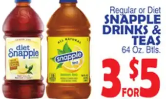 Bravo Supermarkets SNAPPLE DRINKS & TEAS offer