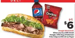 Weis Markets Hoagie Meal Deal! ONE Small Hoagie, ONE Bag of Selected Frito Chips & ONE 20 oz Pepsi offer