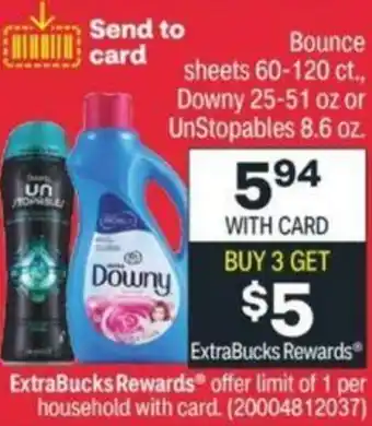 CVS Bounce Sheets Or Unstopables 8.6 oz offer