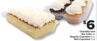 Weis Markets Chantilly Iced Bar Cake ea or Regular Cupcakes 6 ct or Mini Cupcakes 12 ct offer