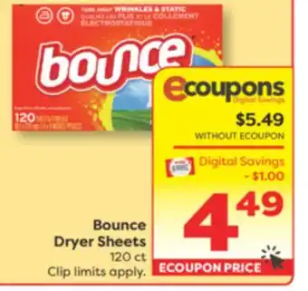 Weis Markets Bounce Dryer Sheets offer