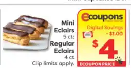 Weis Markets Mini Eclairs 5 ct Regular Eclairs 4 ct offer