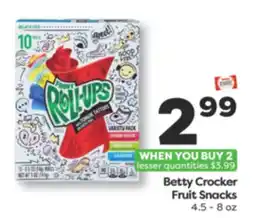 Weis Markets Betty Crocker Fruit Snacks offer