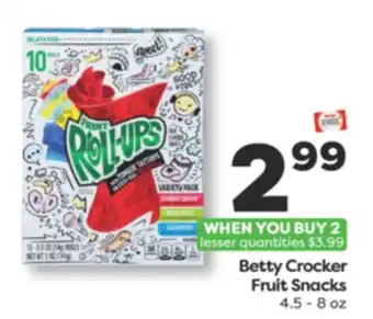 Weis Markets Betty Crocker Fruit Snacks offer