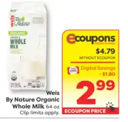 Weis Markets Weis By Nature Organic Whole Milk offer