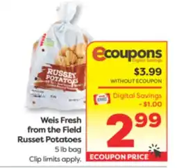 Weis Markets Weis Fresh from the Field Russet Potatoes offer