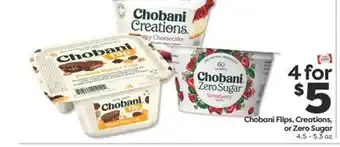 Weis Markets Chobani Flips, Creations, or Zero Sugar offer