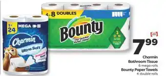 Weis Markets Charmin Bathroom Tissue 6 mega rolls Bounty Paper Towels 4 double rolls offer