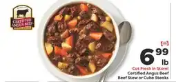 Weis Markets Certified Angus Beef Beef Stew or Cube Steaks offer