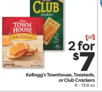 Weis Markets Kellogg's Townhouse, Toasteds, or Club Crackers offer