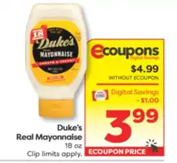 Weis Markets Duke's Real Mayonnaise offer