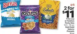 Weis Markets Frito Lay or Tostitos Party Size 12.5-18 oz Rold Gold Selects Pretzels 16 oz offer