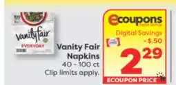 Weis Markets Vanity Fair Napkins offer