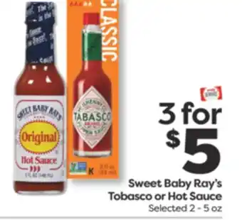 Weis Markets Sweet Baby Ray's Tobasco or Hot Sauce offer