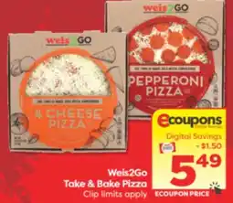 Weis Markets Weis2Go Take & Bake Pizza offer