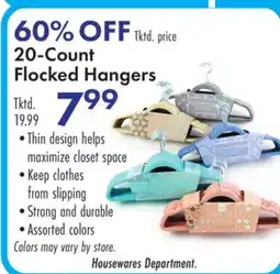 Boscov's 20-Count Flocked Hangers offer