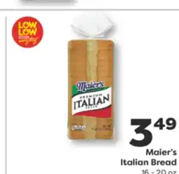 Weis Markets Maier's Italian Bread offer