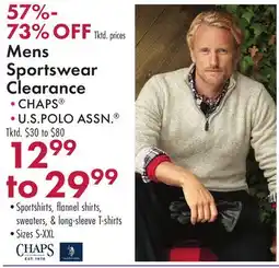 Boscov's CHAPS Mens Sportswear Clearance offer