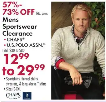 Boscov's CHAPS Mens Sportswear Clearance offer