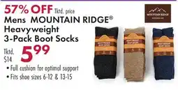 Boscov's Mens Mountain Ridge Heavyweight 3-Pack Boot Socks offer