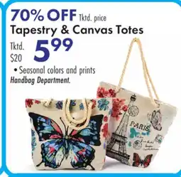 Boscov's Tapestry & Canvas Totes offer