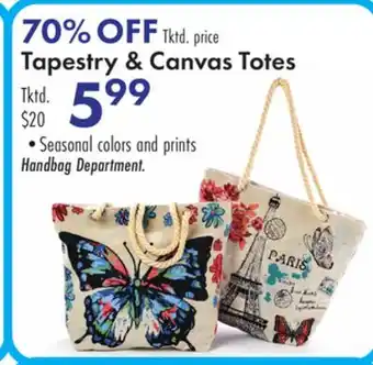 Boscov's Tapestry & Canvas Totes offer