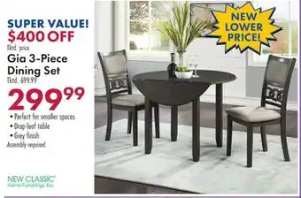 Boscov's NEW CLASSIC Home Furnishing Inc. Gia 3-Piece Dining Set offer