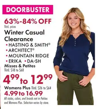 Boscov's Winter Casual Clearance offer