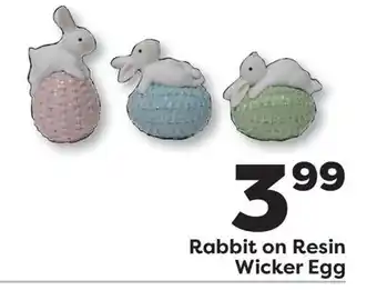 Weis Markets Rabbit on Resin Wicker Egg offer