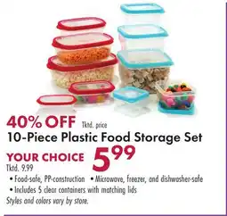 Boscov's 10-Piece Plastic Food Storage Set offer