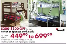 Boscov's Porter or Spencer Bunk Beds offer