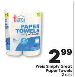 Weis Markets Weis Simply Great Paper Towels offer