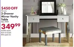 Boscov's 2-Drawer Mirror Vanity Table offer