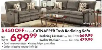 Boscov's CATNAPPER Tosh Reclining Sofa offer