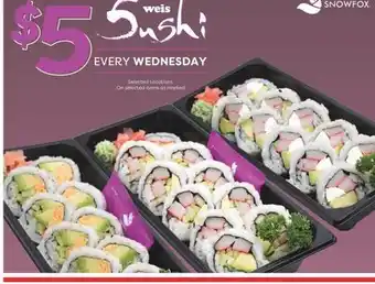 Weis Markets Sushi offer