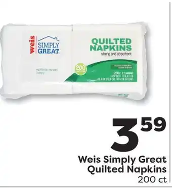 Weis Markets Weis Simply Great Quilted Napkins offer