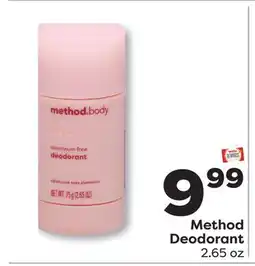 Weis Markets Method Deodorant offer